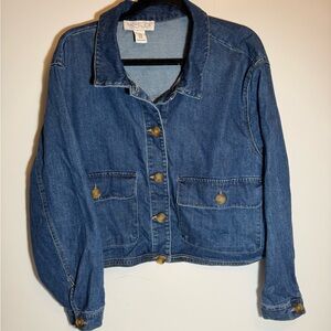 Rachel Zoe Denim Cropped Jean Jacket 1X